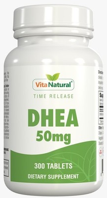 Vita Natural- DHEA 50 mg-300 Tablets -Time Release - Healthy Aging - Stay Young