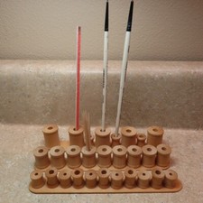 Three sets of Various Size Wood Spools for Craft Tool Storage