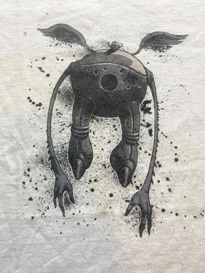 Camisa Fifty 24SF Adulto Pequeña Blanca Voladora Alien Robot Grunge Gótica EE. UU. Para Hombres Foto 2 de 4