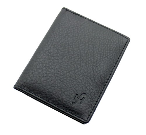 GNEUINE CUERO ULTRA DELGADO SOPORTE PARA TARJETAS DE CRÉDITO MINI ESTUCHE BILLETERA 105-NEGRO - Imagen 4 de 4