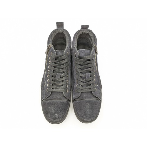 John Varvatos USA Black Distressed Suede Hi Top Lace Up Zip Sneakers Mens 7 - Picture 5 of 10
