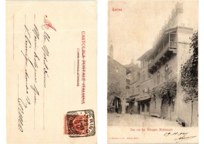 CPA TORINO Una Via del Villaggio Medioevale ITALIEN (397888)