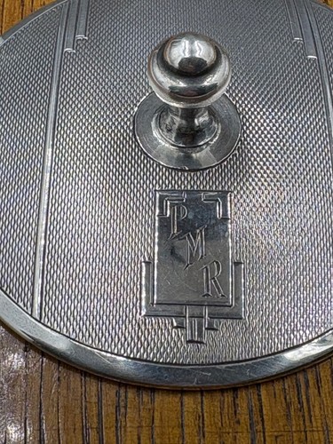 Art deco silver lidded cut glass jar - great for jewellery Birmingham 1934 - Picture 5 of 9