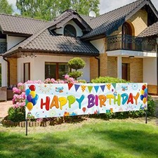 Happy Birthday Yard Banner Sign 118x19.7 inches Party Outdoor Decorations