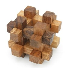 Mini 12er Knoten mit Kugel Holz Puzzle Knobel IQ-Spiel