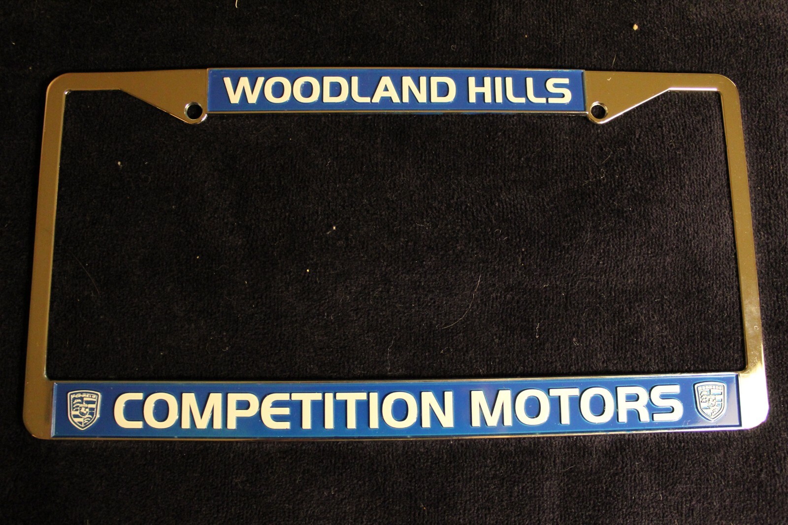 COMPETITION MOTORS POR Dealership License Plate Frame. Blue. Metal. New ...