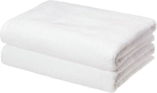 2 Piece Quick-Dry Oversize Bath Towel, 100% Cotton, White, 54" x 30"