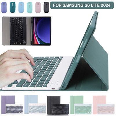 For Samsung Galaxy Tab S6 Lite 2024/22 Tablet Keyboard Case Cover+Wireless  Mouse