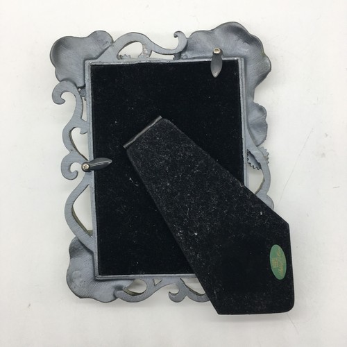 Ashleigh Manor Enameled Frogs Lily Pad Rhinestone Photo Frame Art Nouveau Style - Picture 10 of 13