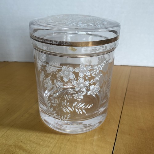 Vintage Etched Apothecary Glass Canister Jar, Made in Italy eBay