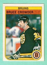 (1) BRUCE CROWDER 1982-83 O-PEE-CHEE # 9 BRUINS ROOKIE EX/EX+ CARD (K8180)