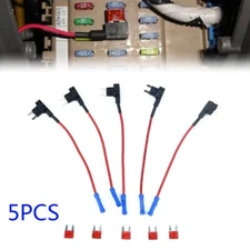 5pcs In-Line Car Add A Circuit Mini Blade Fuse TAP Adapter Splice Back Holder
