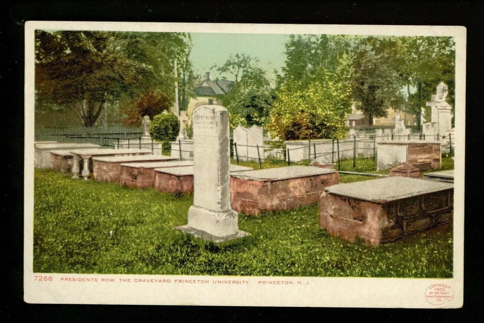 Princeton University New Jersey NJ cartolina presidenti fila cimitero vintage