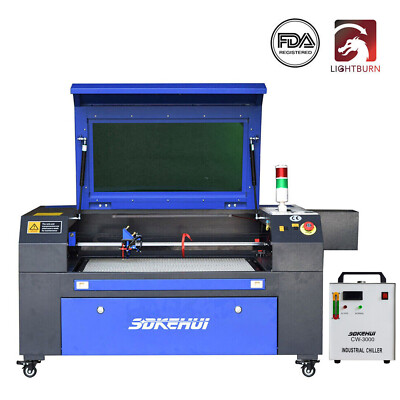 80W 700x500mm CO2 Laser Graviermaschine Gravurmaschine Cutting Tool + CW3000