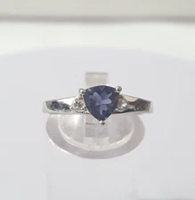 Gorgeous Sparkling Purple & Clear Stones Ring 925 Silver Size N1/2~O #22483