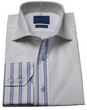 Men's shirts100 cotton Slim Fit art.Alfonso 901 white Long Sleeve,Made In Italy