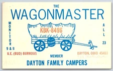 QSL KBK-8496 Dayton Ohio Wagonmasters Bud Burrous Radio Card 1973