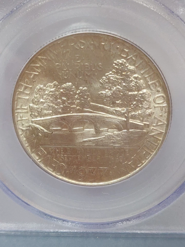 1937 ANTIETAM 75th ANNIVERSARY SILVER HALF DOLLAR PCGS MS 65 CAC VERIFIED - Image 4 of 4