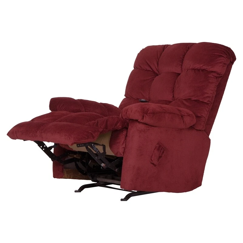 Batts Chaise Rocker Reclinable con Calor y Masaje de Lujo en Tela de Poliéster Rojo Foto 4 de 4