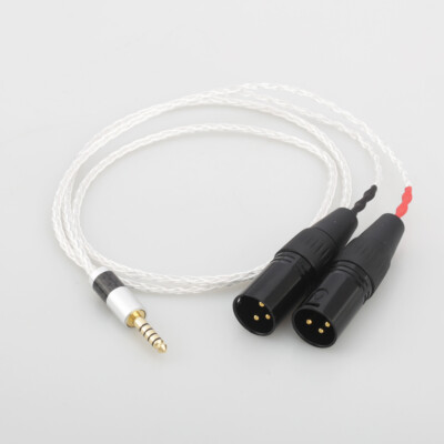 8Cores Silver Plated 4.4mm Balanced Male to Dual 2x 3pin XLR Balanced Male Wire