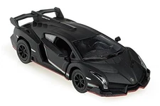 Kinsmart Lamborghini Veneno 1:36 Scale Diecast Toy Car Matte Black w. PULL BACK