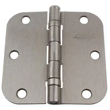 GlideRite 3.5" x 5/8" Ball Bearing Door Hinge Radius Satin Nickel 3558-2BB-SN-1