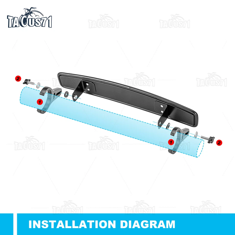 Ультрапрозрачное гоночное зеркало заднего вида шириной 15 дюймов с зажимом 1,75 дюйма для вездехода Polaris RZR - Изображение 2 из 4