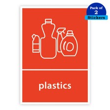 Recycling Bin General Waste Plastics Mixed recycling Stickers Waterproof A6 