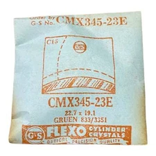 Germanow-Simon Mach (GS) CMX345-23E Watch Crystal 22.7x19.1 NOS Part Gruen