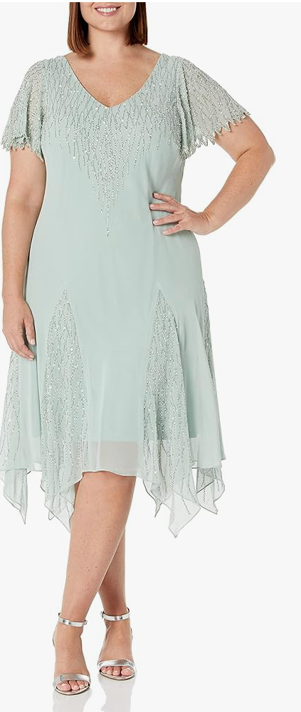 Beaded Dress Petite Hanky Hem Dresses J Kara Women's Petite