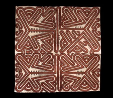 tapa, painted beaten bark popondetta, pacific art, oceanic art, Papua New Guinea