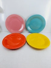 4 DINNER PLATES set LOT peony turquoise poppy daffodil FIESTA 10.5" NEW