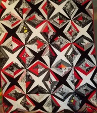 Red, White, and Black Stars Quilt