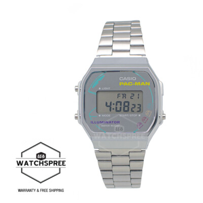 Casio Digital Vintage x PAC-MAN Model Stainless Steel Band Watch A168WEPC-7A