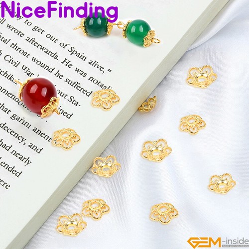 Beads Craft Jewelry Findings S925 Sterling Silver Flower Spacer Bead Cap 10pcs - Picture 7 of 47