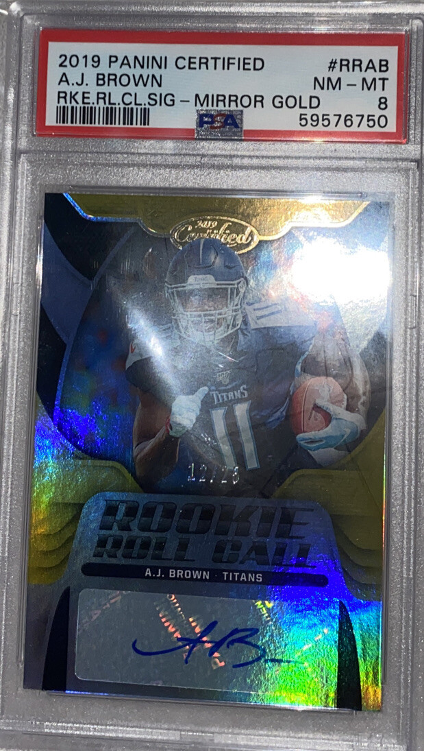 AJ Brown Panini Certified Rookie Roll Call Signatures #RRAB Mirror Gold