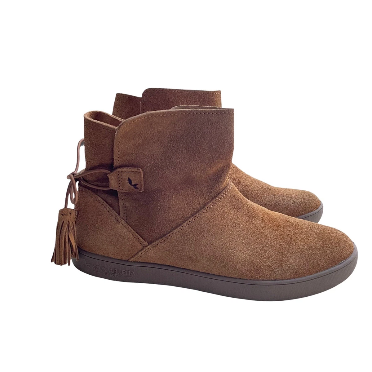 Koolaburra By Ugg Skyller Ankle Low Boots Chestnut Tassel Back Suede size 6 NEW