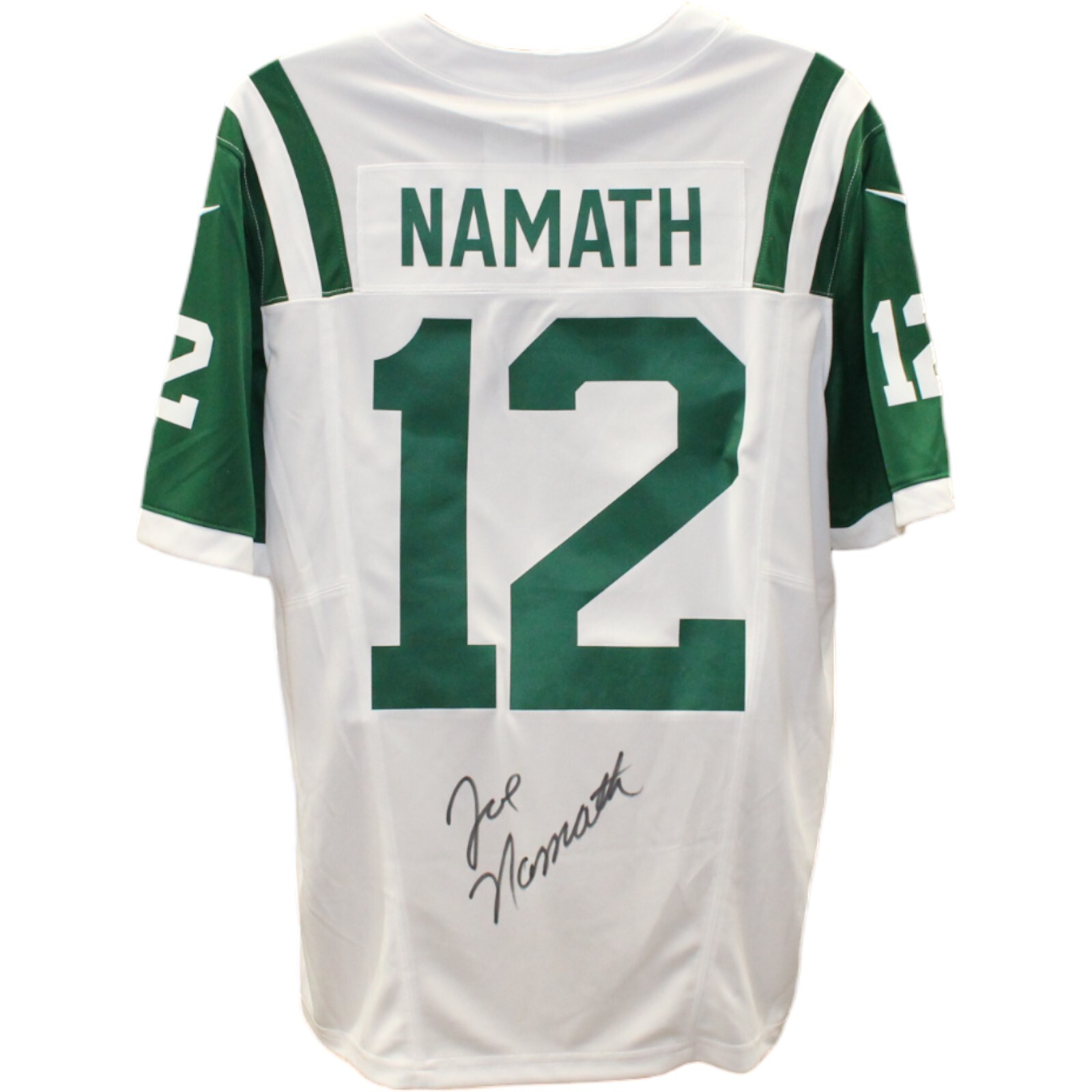 Joe Namath Autographed Signed New York Jets White Nike Vapor Xl Jersey Beckett 