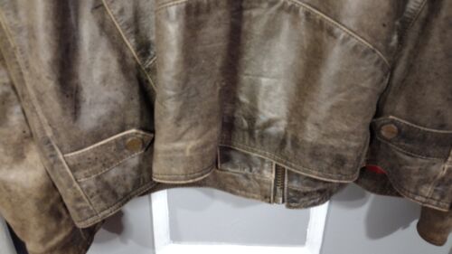 Vintage Rare Wilson Brown Distressed Leather American Riders Jacket XL - Bild 7 von 13