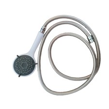 Triton Shower Head - White and Grey with chrome hose showerhead 