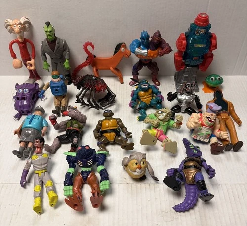 Vintage 1980s-90s Action Figure Lot Of 21 TMNT, Real Ghost Busters, MOTU & More