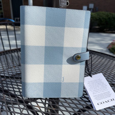 Coach Snap Notebook - CFA43 Blue Multi Printed Canvas/Smooth leather - NWT