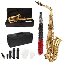 New Student Paint Gold Alto Eb Sax Saxophone w/ Case Accessories Carrying Bag