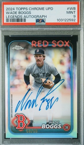 2024 Topps Chrome Update Legends Refractor AUTO WADE BOGGS 50/50 PSA 9 🔥 - Picture 1 of 2