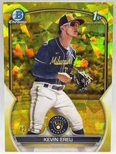 2023 1st Bowman Chrome Sapphire Kevin Ereu Gold 42/50 Brewers
