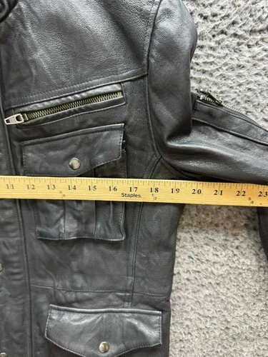 Jackrose Full-Zip Leather Hooded M-65 Military Jacket Black Mens Size 5 image 12