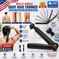 Long Handle Electric Back Shaver For Men Body Hair Removal Razor USB Recharge US