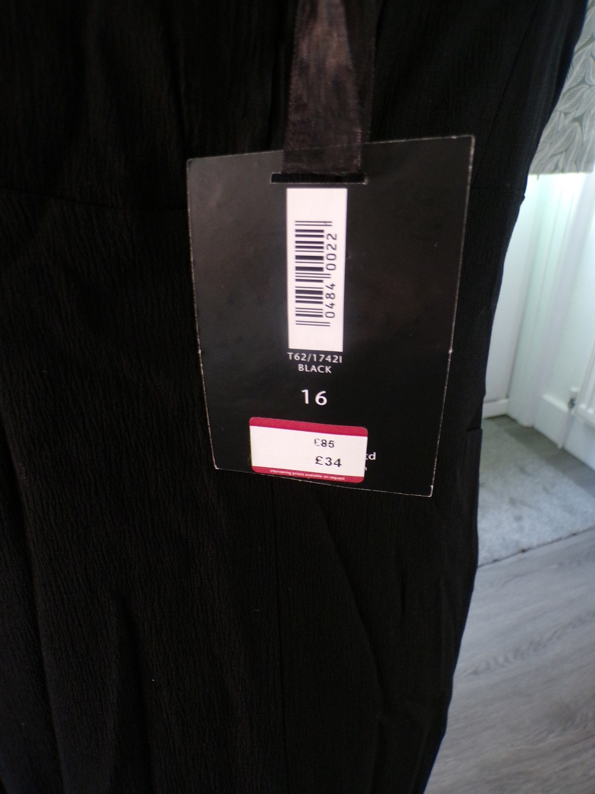 New With Tags--Ladies M And S Per Una Speziale Black Lined Dress Size 16    (7) image 8