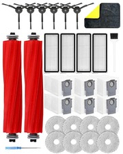 Kit with Roborock Qrevo /MaxV/S/Plus Robotic Vacuum Cleaner, 2 Main Brush Rol...