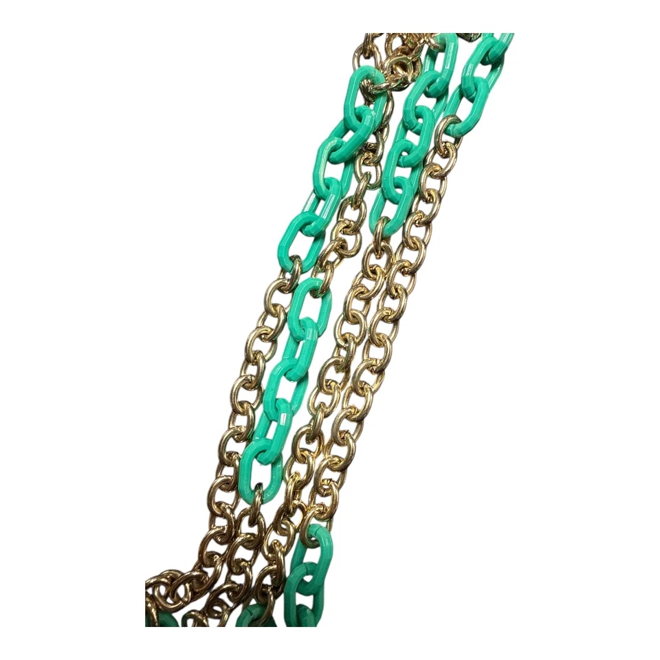 J. Collar CREW Tono Oro Eslabón Redondo Verde Menta y Oro JC269 Foto 4 de 4